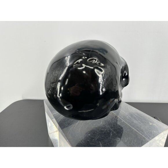 Black Ceramic Skull Shape Led Light Table Top Accent Lamp - Picture 5 of 9